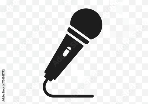 Sleek Black Microphone Icon for Audio and Voice Communication