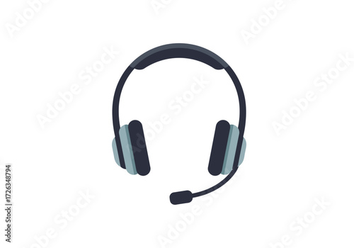 Headset Illustration Customer Service and Communication Symbol