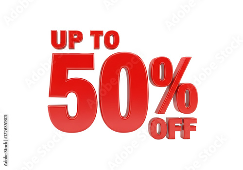 Up to 50 off sale promotion isolated on transparent background for advertising