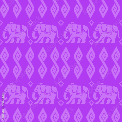 popular elephant pattern in asian style this elephant graphic is fashionable in thailand india and south east asia and this elephant and baby elephant can be for textile industry and any package 