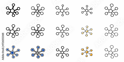 Dynamic connection icons showcasing network nodes and links, perfect for digital concepts