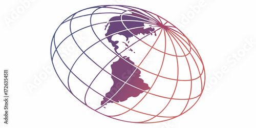 Modern abstract globe design with gradient colors symbolizing global connection and innovation