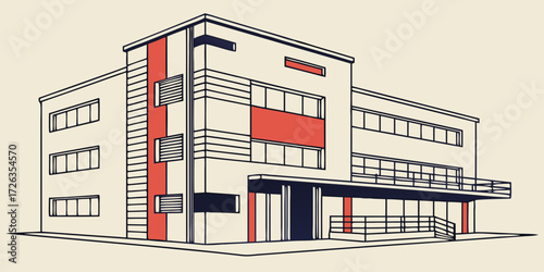 Modern architectural design with clean lines and a minimalist style, perfect for creative projects