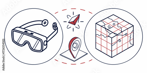 Experience immersive virtual reality exploration with digital maps and navigation tools