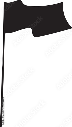 Vector art of black flag waving in the wind, symbol of anarchy
