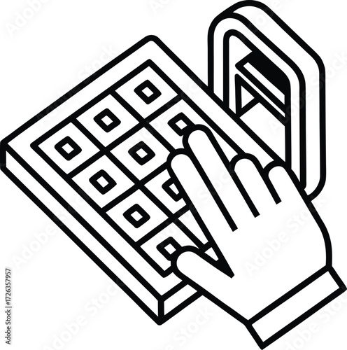 Keypad Security System Vector | Access Control Device Icon