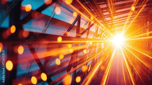 Dynamic Abstract Light Streaks and Bokeh in Warm and Cool Tones