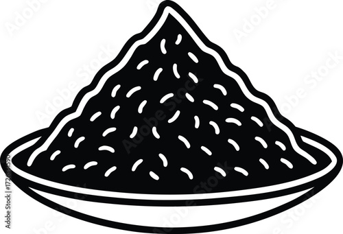 Spice Powder in Bowl Vector | Food and Ingredient Symbol Design