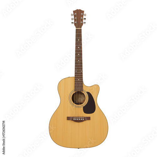 Acoustic guitar on transparent background PNG Generative AI