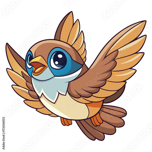 flying sparrow bird Artwork