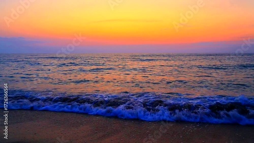 Beautiful summer sunrise over the beach