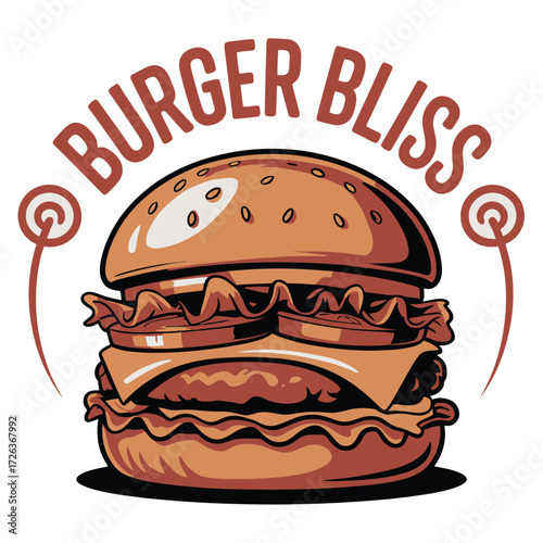 Delicious double patty burger with cheese and toppings