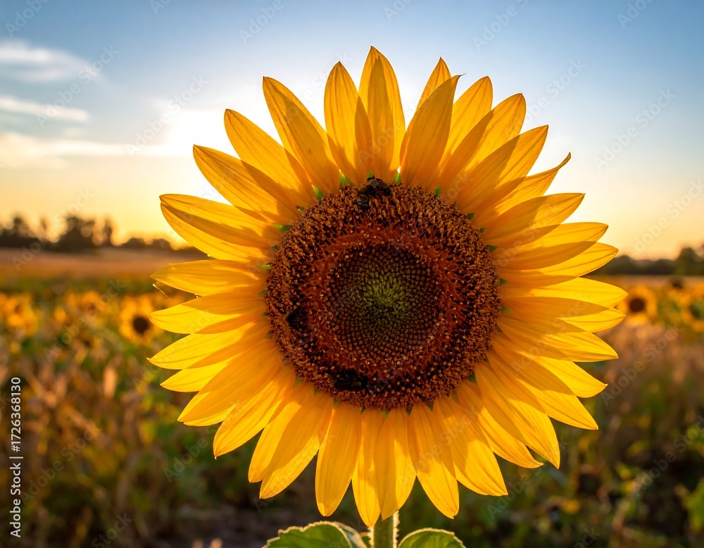 Obraz premium Sunflower at sunset