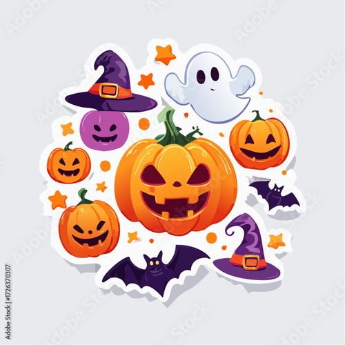 Fun Cartoon Halloween Sticker Set for Messaging Apps