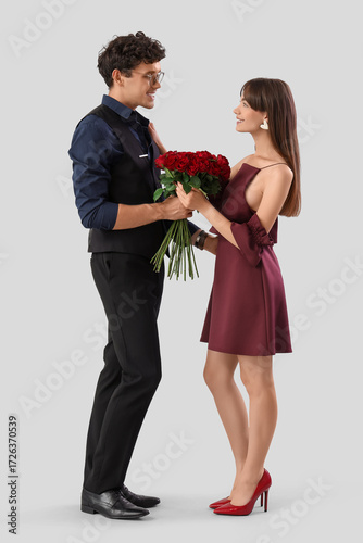 Beautiful young couple with...