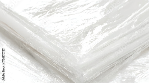 Transparent plastic sheets close-up