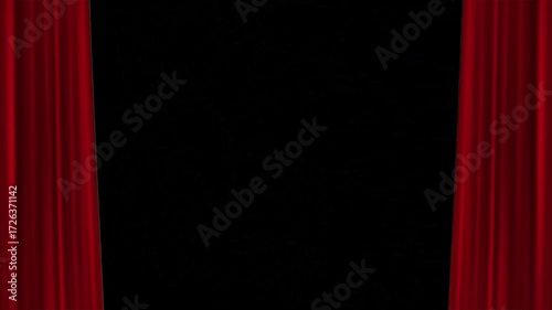 Curtain opening black background animation
