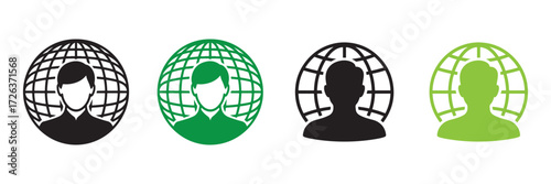 Team Collaboration and Global Network Illustration