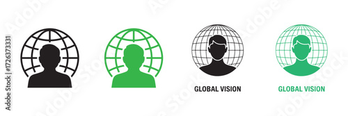 Connected Community with Globe and People Icons
