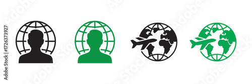 Connected Community with Globe and People Icons