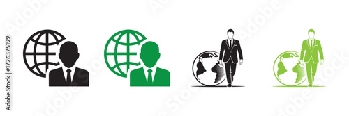 Digital Networking and Global Collaboration Icons