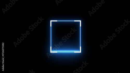 lowing laser scanning icon with minimal line animation. Scanning icon animation with minimal lines and glowing square scanning concept.