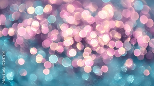 Abstract pink and teal bokeh background