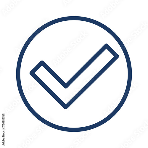 Modern check mark graphic for task management and approval workflows, perfect for mobile apps, websites, and user interface designs needing a clean validation symbol
