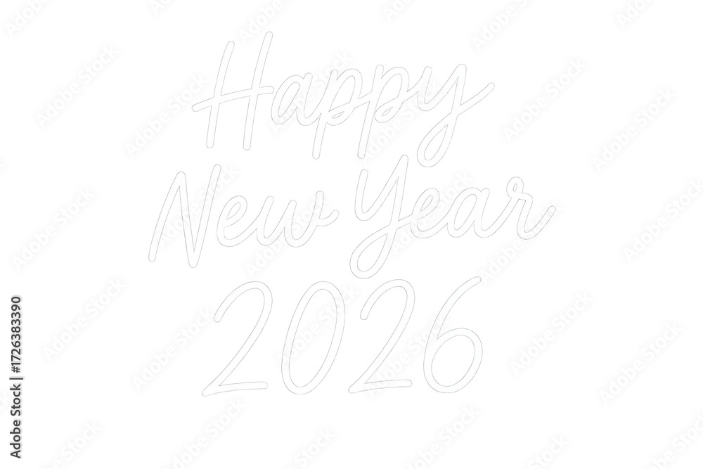 Naklejka premium Happy new year 2026 calligraphy greeting text
