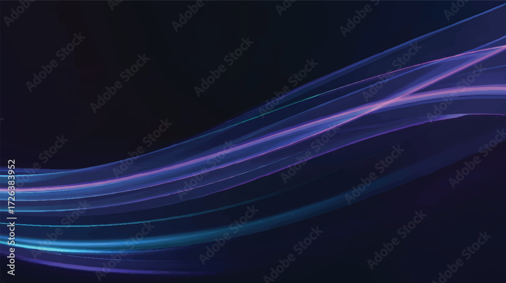 Naklejka premium Abstract purple and blue gradient wave on dark background
