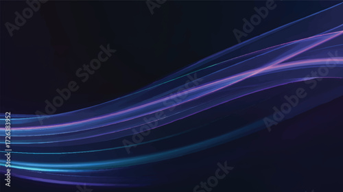 Abstract purple and blue gradient wave on dark background
