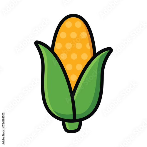 Fresh Cartoon Ear Of Corn Illustration
