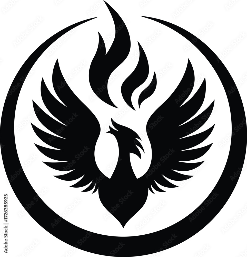 Fototapeta premium Eagle tattoo vector design with wings and tribal style silhouette