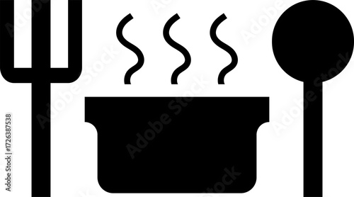 black cooking utensil icon illustration