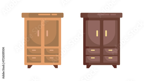 Almirah vector old and new colour Stock Vectors & Vector Art