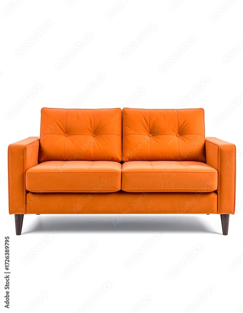 Fototapeta premium Orange couch isolated on white