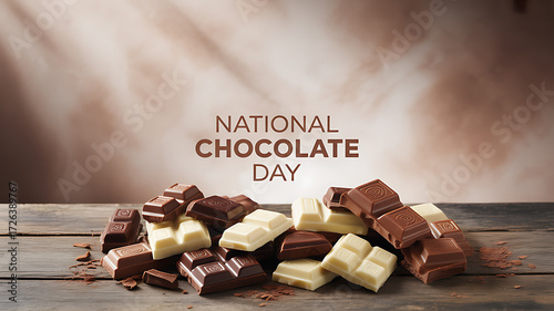 Assorted chocolate bars displayed on a wooden surface for National Chocolate Day