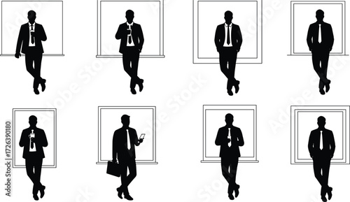 Business silhouettes, professional people, corporate teamwork, office lifestyle, leadership concept, executive posture, modern workplace, success vision, strategy planning, career growth