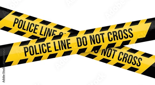 Crime Scene Police Line Tape Caution.
