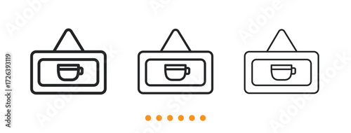 Coffee shop icon. Thin line icon vector