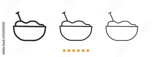 Ice Cream icon. Thin line icon vector