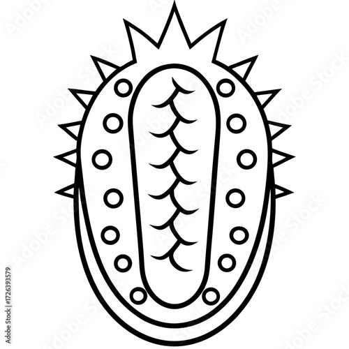 Seed pod illustration for botanical study and nature