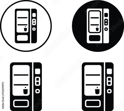 Vending Machine Icons: Circular and Rectangular Styles