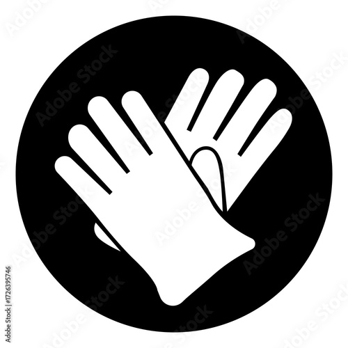 Wear Rubber Gloves Protection Symbol Sign ,Vector Illustration, Isolate On White Background Label.EPS10