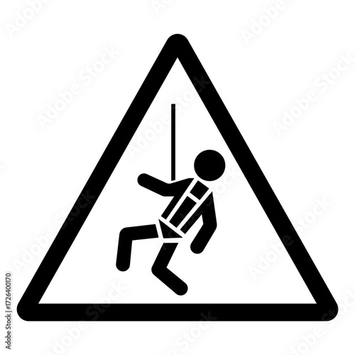 Safety Harness Required Symbol Sign, Vector Illustration, Isolated On White Background Label.EPS10
