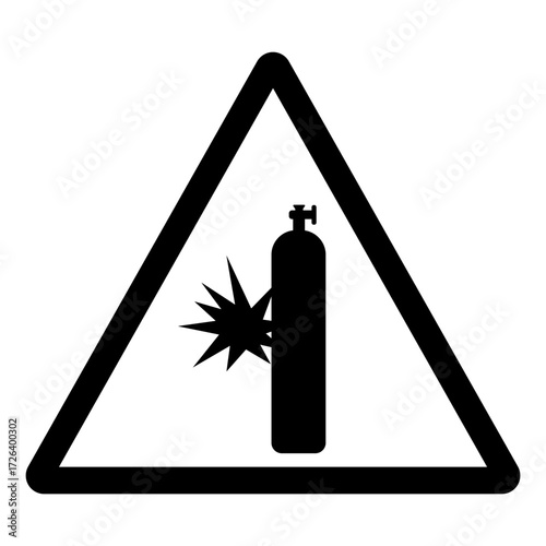 Cylinder Contain Exposive Gas Symbol Sign,Vector Illustration, Isolated On White Background Label.EPS10