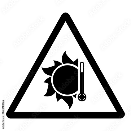 Heat Stress Hazard Symbol Sign,Vector Illustration, Isolated On White Background Label.EPS10