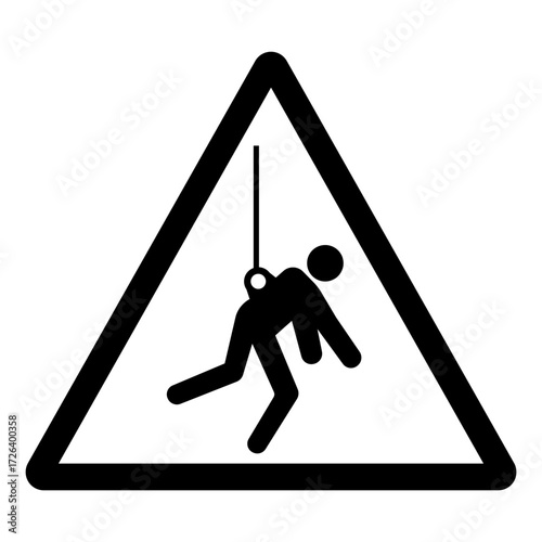 Safety Harness Required Symbol Sign, Vector Illustration, Isolated On White Background Label.EPS10