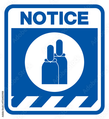 Notice Compressed Gas Symbol Sign ,Vector Illustration, Isolate On White Background Label .EPS10