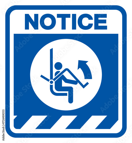 Notice Open Safety Bar Of Chairlift Symbol Sign, Vector Illustration, Isolated On White Background Label.EPS10